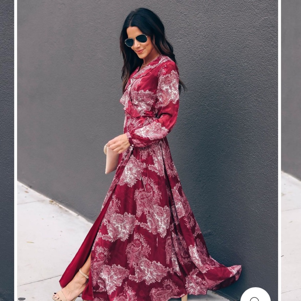 VICI Patient And Kind Printed Ruffle Wrap Maxi